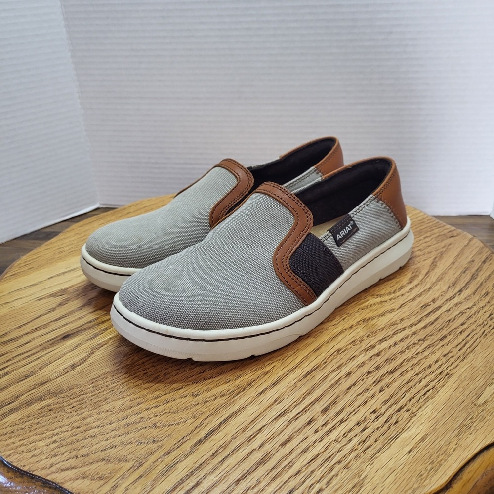 Ariat Ryder Classic Canvas And Leather Slip On Shoes Women's Size 7B